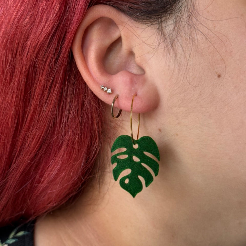 Feuille Monstera - Boucles d'oreilles