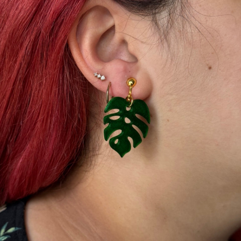 Feuille Monstera - Boucles d'oreilles