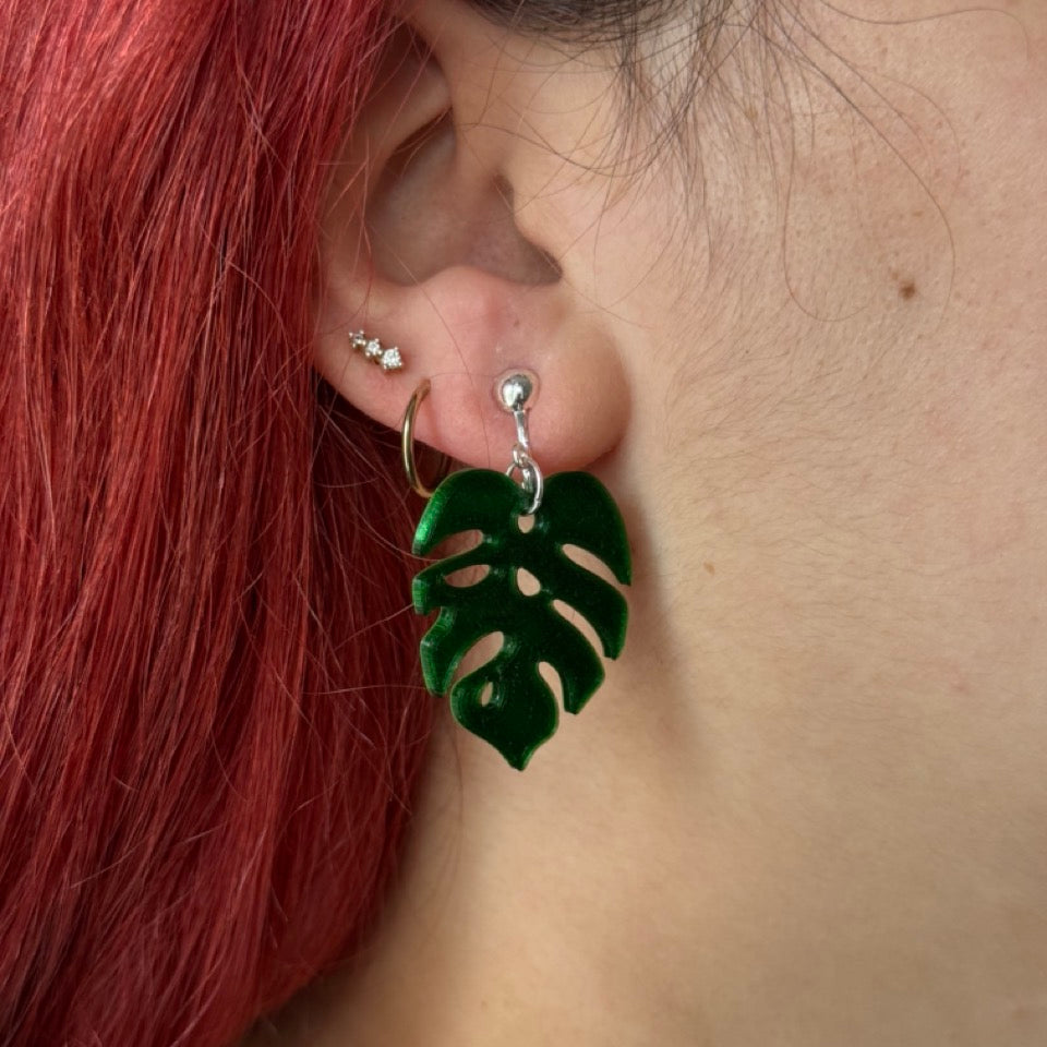 Feuille Monstera - Boucles d'oreilles