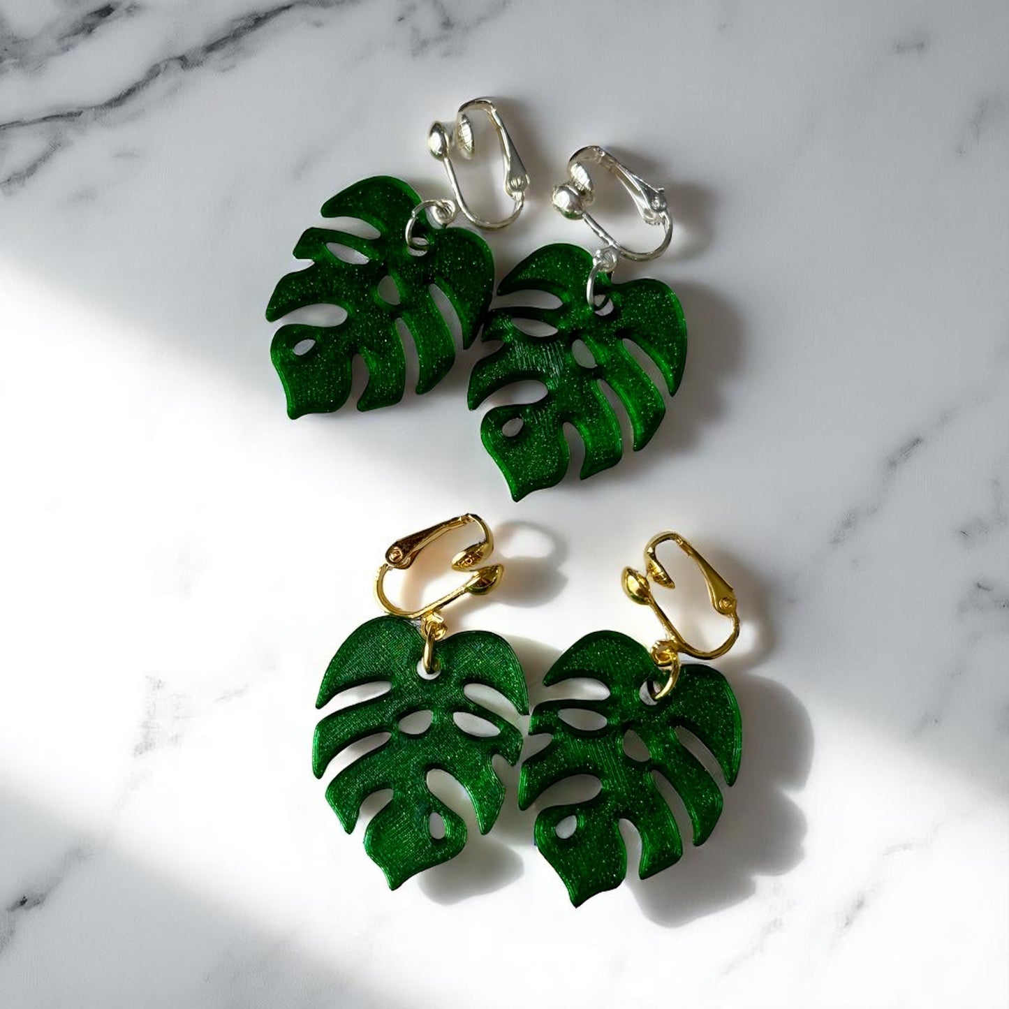 Feuille Monstera - Boucles d'oreilles