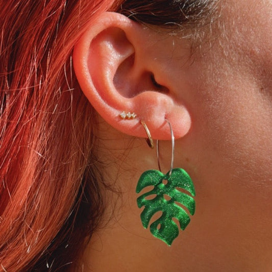 Feuille Monstera - Boucles d'oreilles