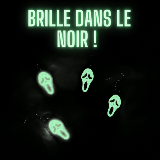Scream (brille dans le noir !) - Boucles d'oreilles