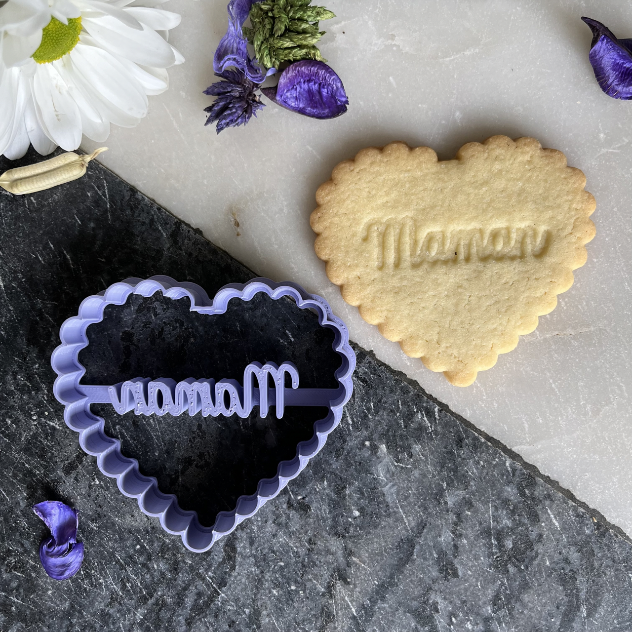 Coeur cranté Maman - emporte-pièce