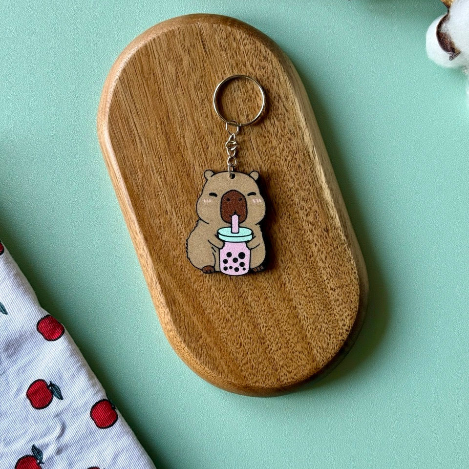 Porte-clés Capybara & Bubble Tea