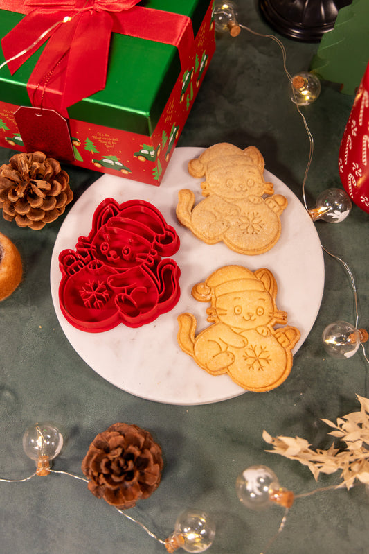 Chat boule de Noël - emporte-pièce