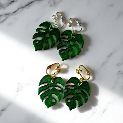 Feuille Monstera - Boucles d'oreilles