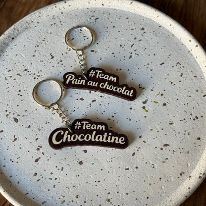 Porte-clé – Team Pain au chocolat / Team Chocolatine