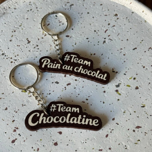 Porte-clé – Team Pain au chocolat / Team Chocolatine