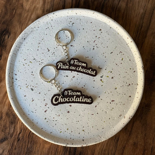 Porte-clé – Team Pain au chocolat / Team Chocolatine