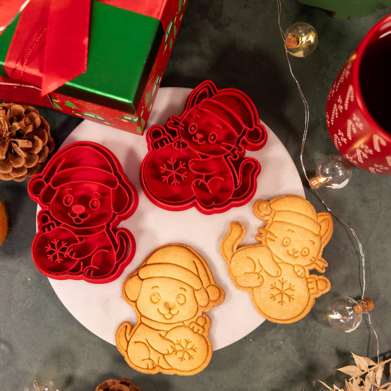 Chien boule de Noël - emporte-pièce