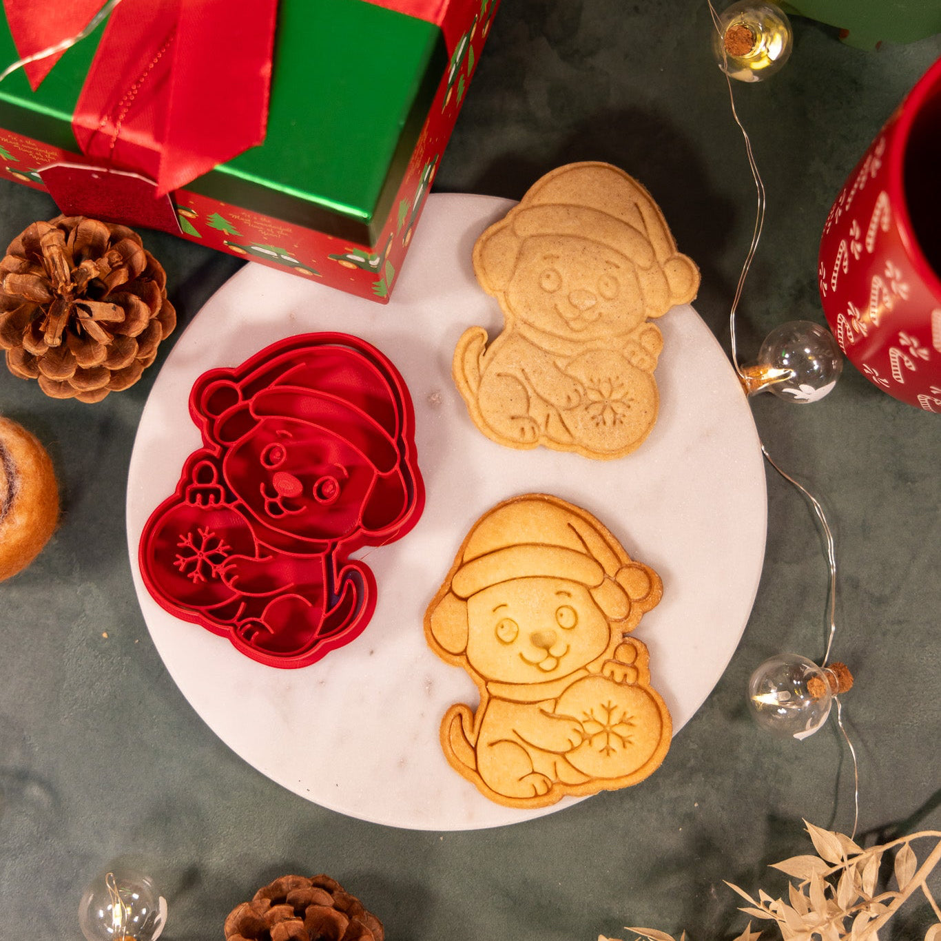 Chien boule de Noël - emporte-pièce