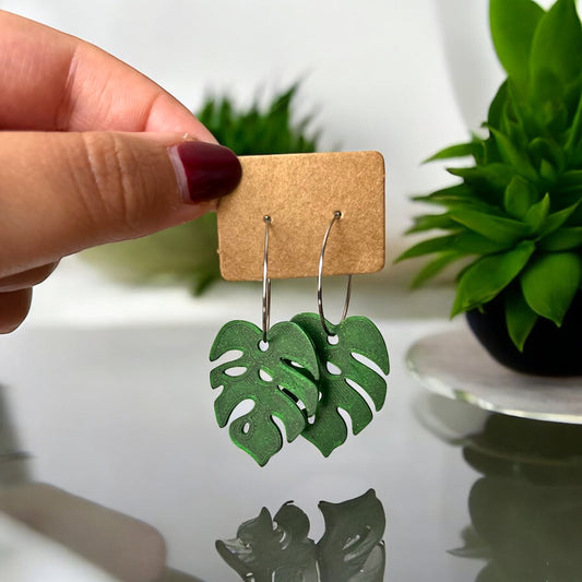 Feuille Monstera - Boucles d'oreilles