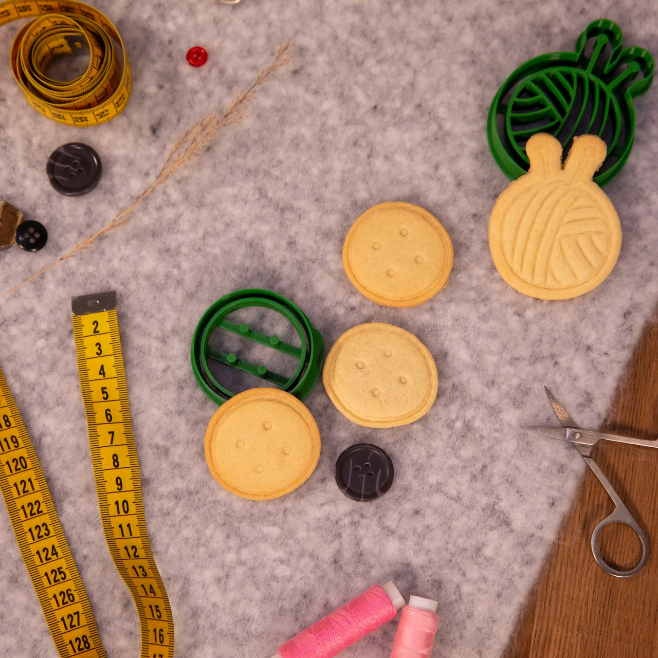 Sewing button cookie cutter