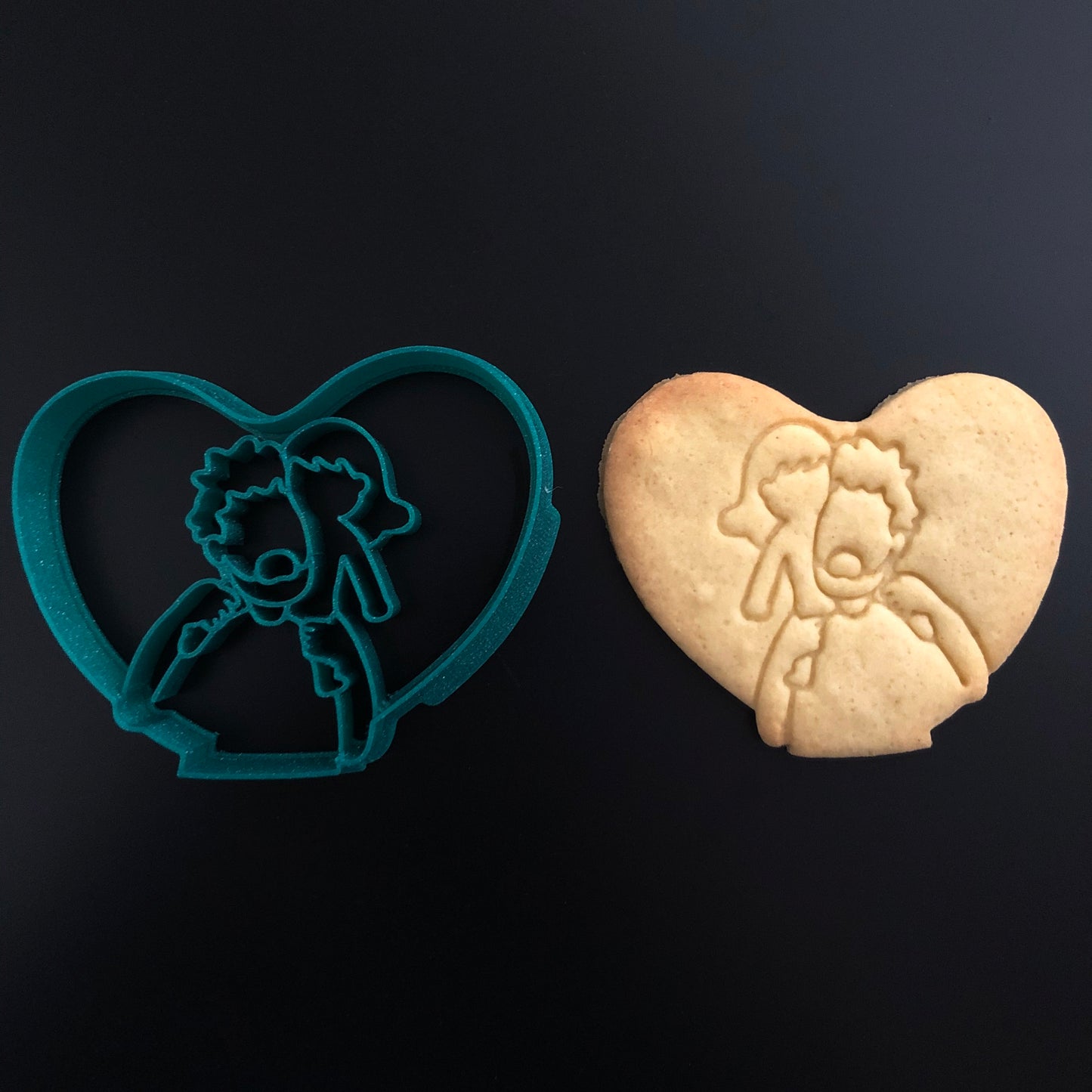 Father and Child long hair cookie cutter